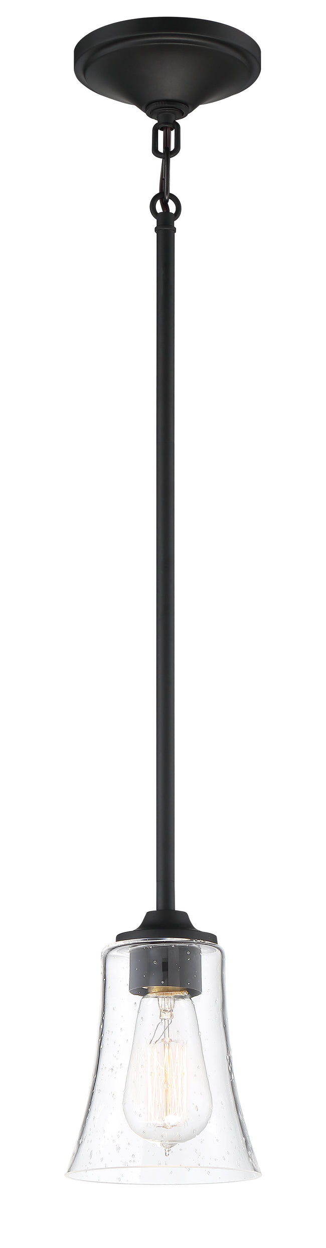 50491-FB - Gwyneth 1 Light 5.13" Wide Mini Pendant - Flat Black