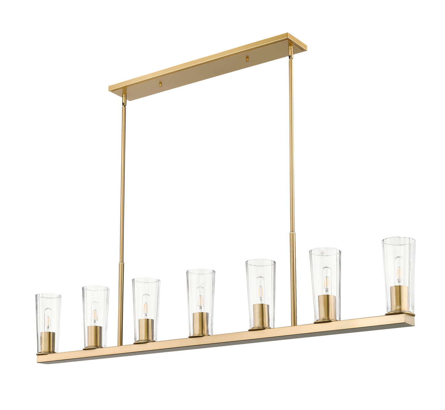 826-7L-MGLD - Titus 7 Light Linear 64" Chandelier - Modern Gold