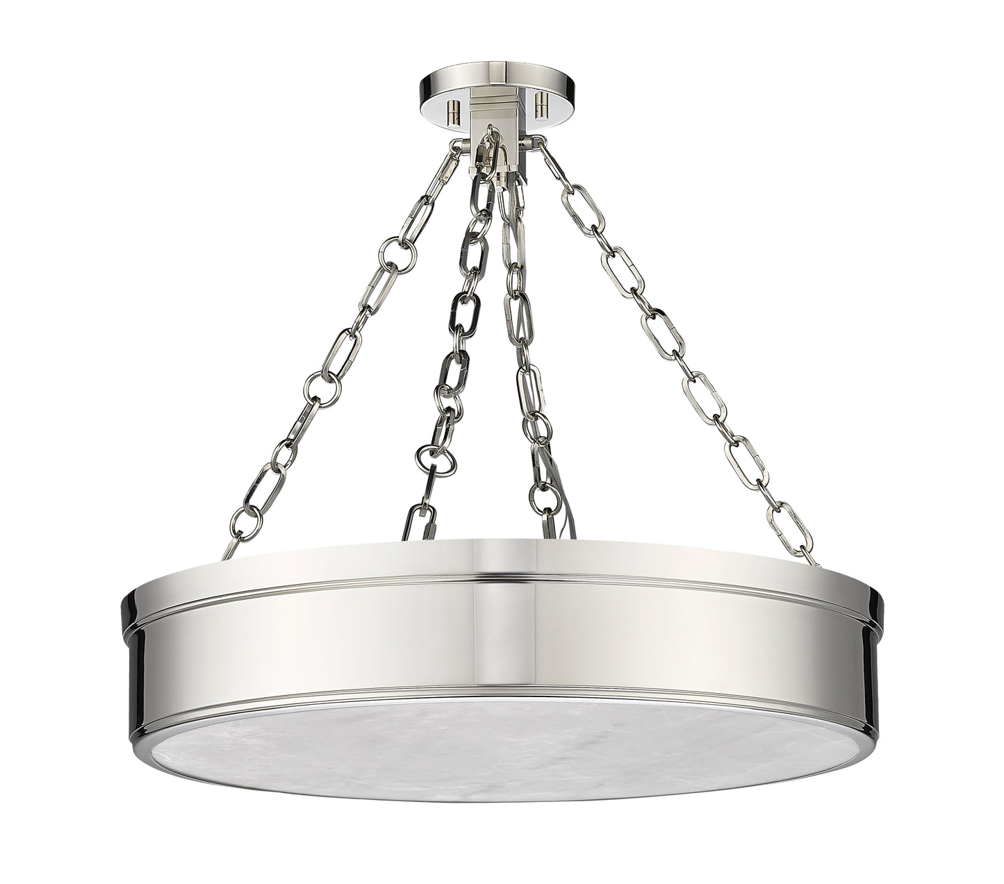 1944SF22-PN-LED - Anders 3 Light Semi Flush 22" Mount - Polished Nickel