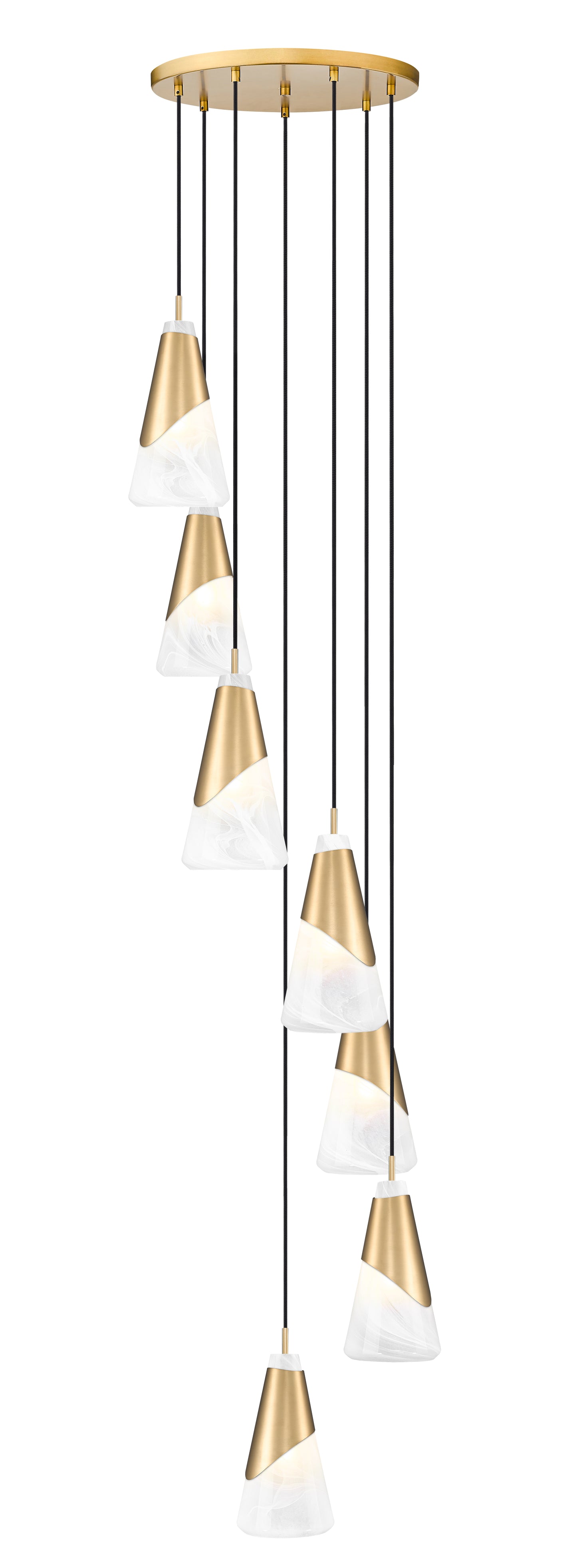 828P6-7R-MGLD - Aimie 7 Light 18" Chandelier - Modern Gold