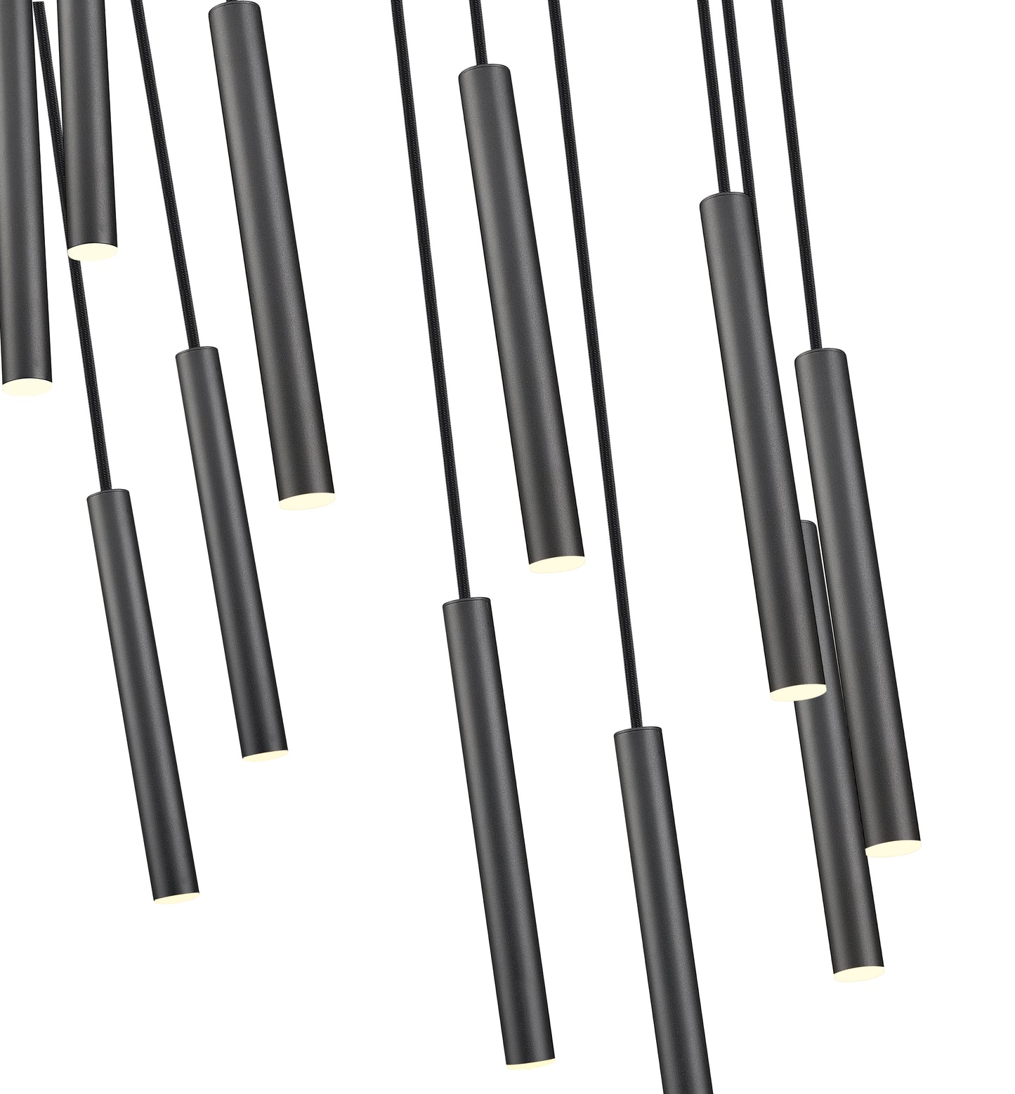 919MP12-11R-MB-LED - Forest 11 Light 24" Chandelier - Matte Black