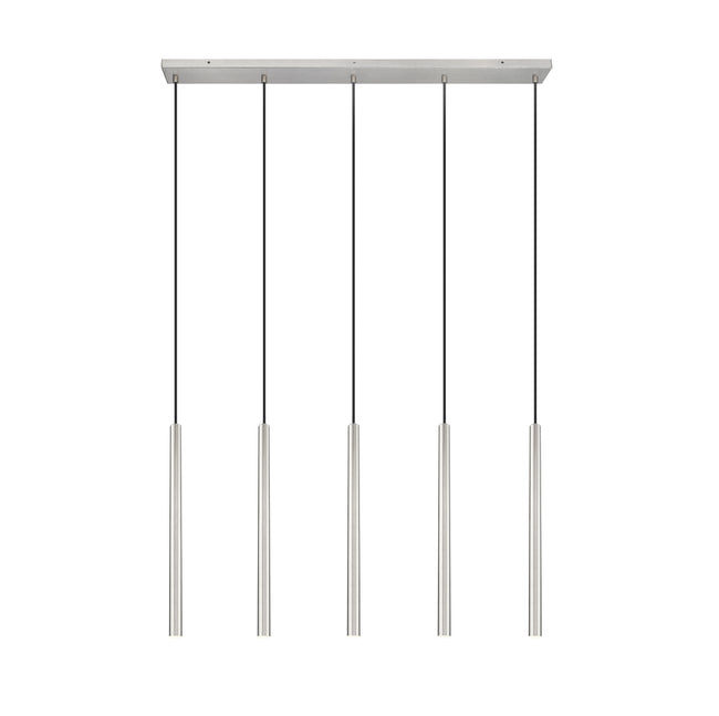 919MP24-5L-BN-LED - Forest 5 Light Linear 42" Chandelier - Brushed Nickel