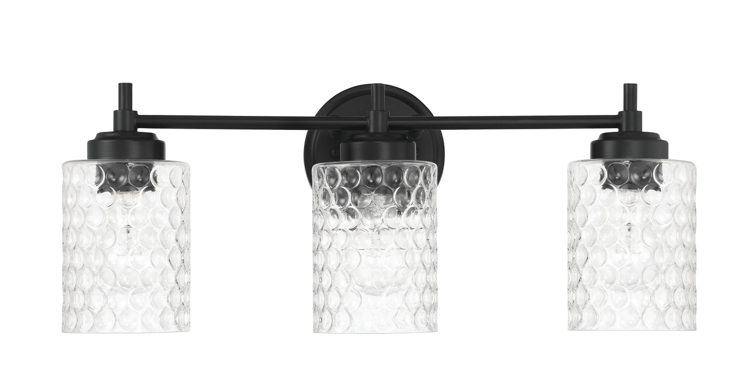 60503-FB - Claire 3 Light 21" Wide Vanity Light - Flat Black