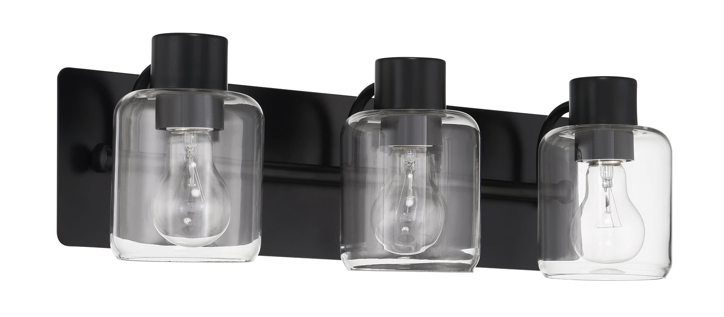 17720FB3 - Rori 3 Light 20" Wide Vanity Light - Flat Black