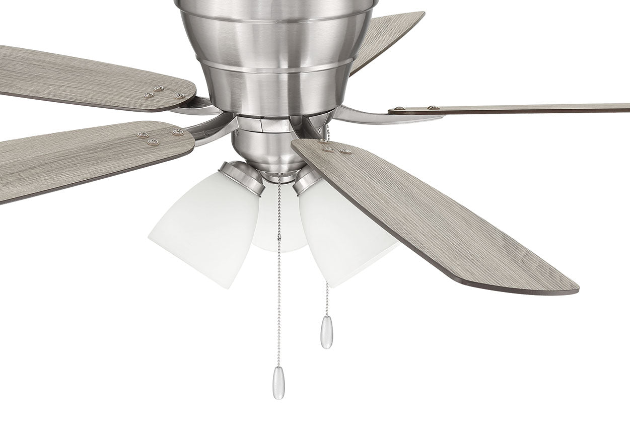 WHL52BNK5C3 - Wheeler 52 3-Light 52" 5 Blade Ceiling Fan with Light Kit - Brushed Nickel