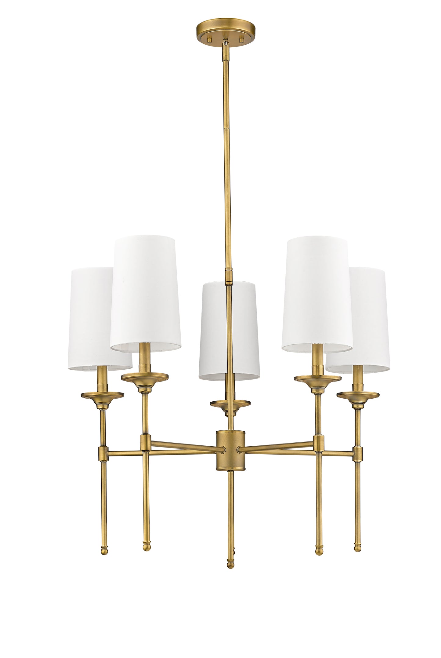 3033-5RB - Emily 5 Light 28" Chandelier - Rubbed Brass
