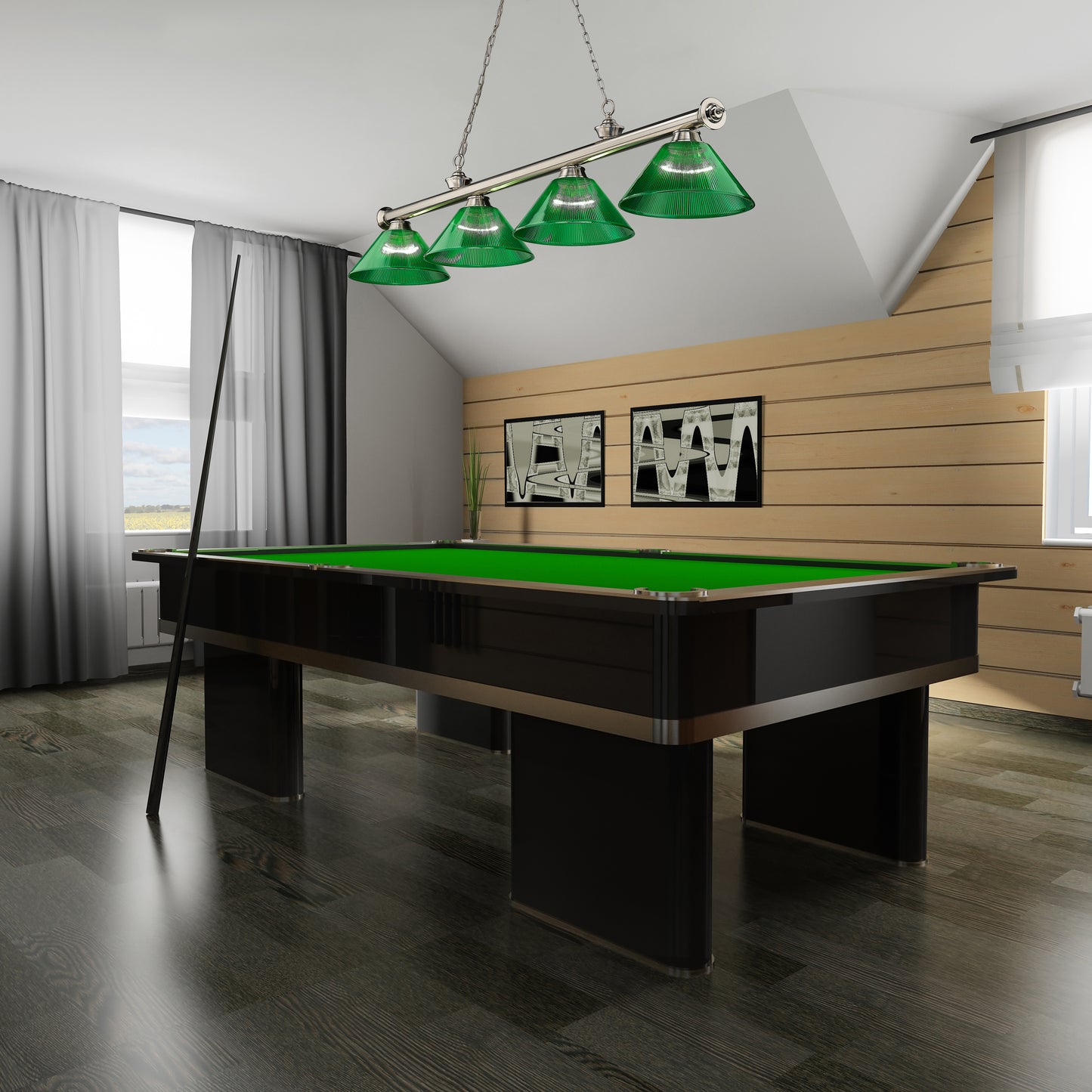 2306-4BN-ARG - Cordon 4 Light 81" Billiard - Brushed Nickel