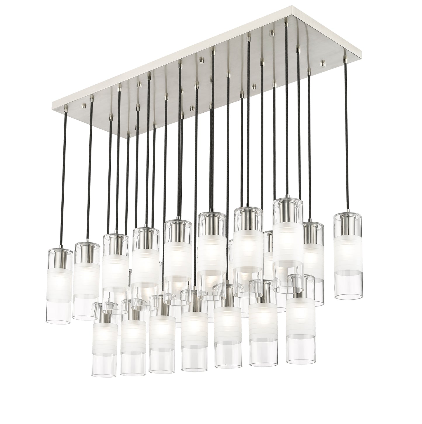 824P-23L-BN - Alton 23 Light Linear 54" Chandelier - Brushed Nickel