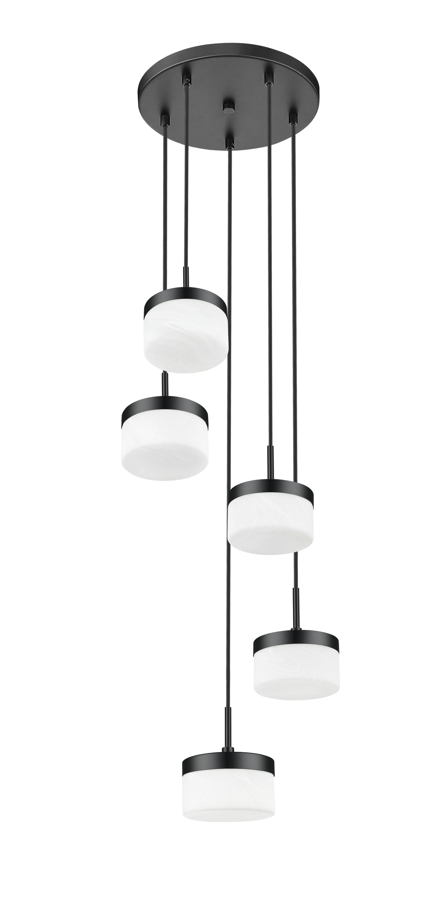 827P6-5R-MB-LED - Renaud 5 Light 16" Chandelier - Matte Black