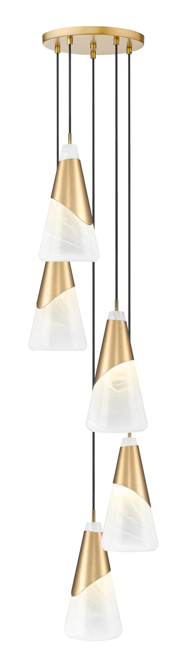 828P7-5R-MGLD - Aimie 5 Light 12" Chandelier - Modern Gold
