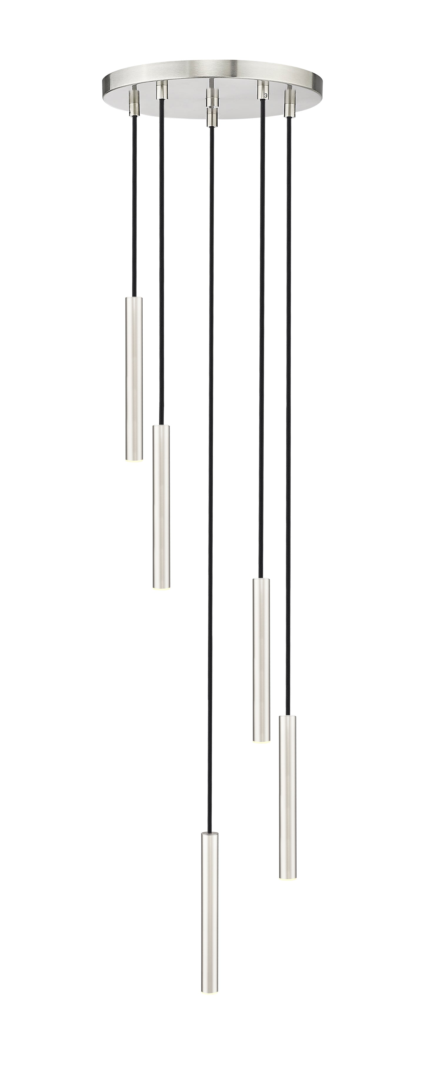 919MP12-5R-BN-LED - Forest 5 Light 12" Chandelier - Brushed Nickel