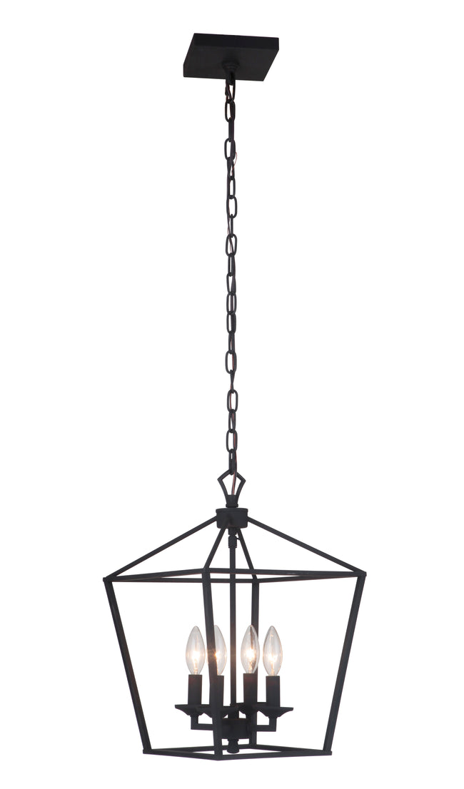 52934-FB - Flynt 4 Light 12" Wide Foyer Light - Flat Black