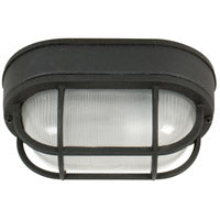 Z396-TB - Bulkheads Oval and Round 1 Light 8.5" High Flush Mount - Textured Black