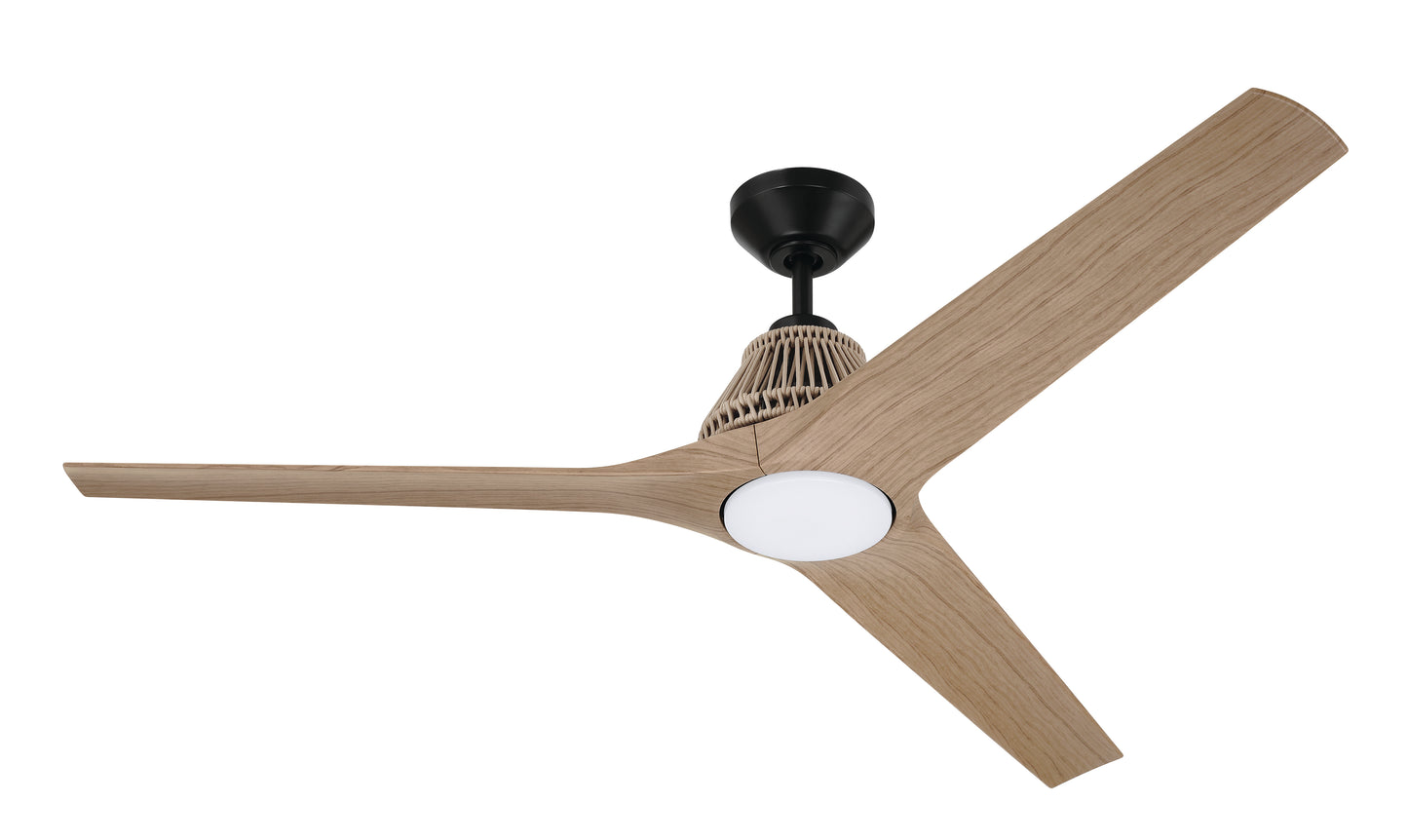 SEA56FB3 - Sea Scape 56" 3 Blade Indoor Outdoor Ceiling Fan with Light Kit - Flat Black