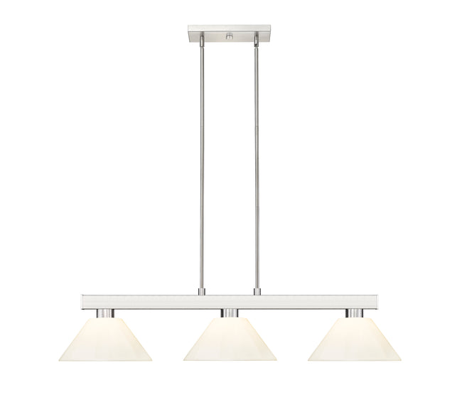 152BN-PWH - Cobalt 3 Light 46" Billiard - Brushed Nickel