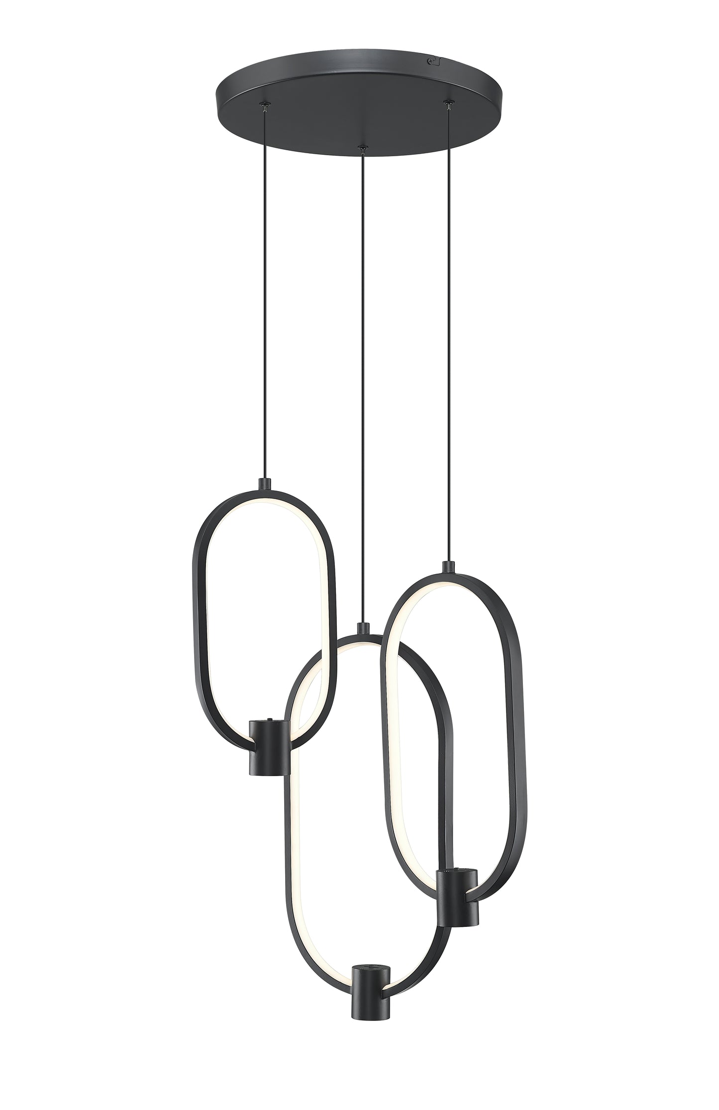 4101-3MB-LED - Saros 3 Light 16" Chandelier - Matte Black