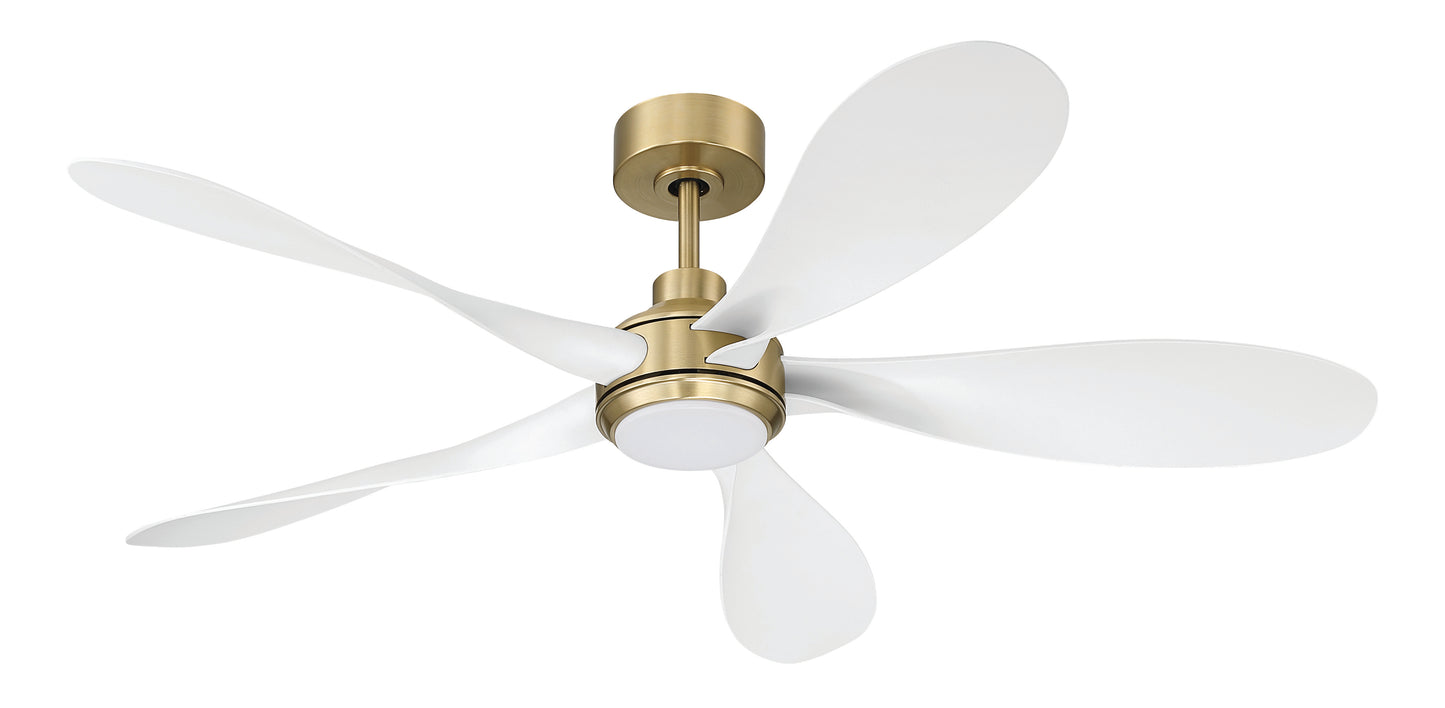 RSL52SBW5 - Rosalie 52" 5-Blade Indoor ceiling Fan 52" 5 Blade Ceiling Fan with Light Kit - Satin Brass