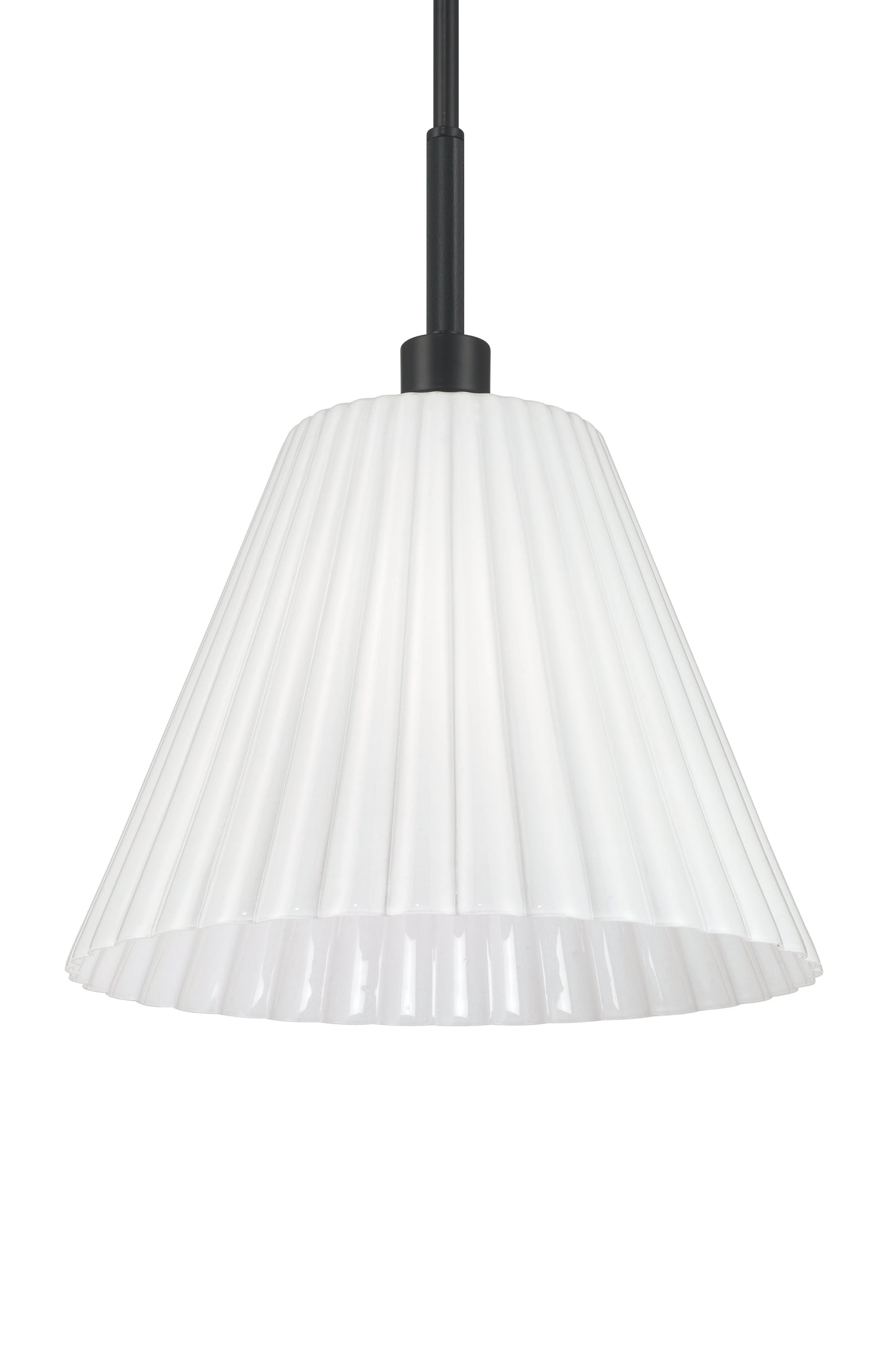 62392-FB - Pleated II 1 Light 14" Wide Pendant - Flat Black
