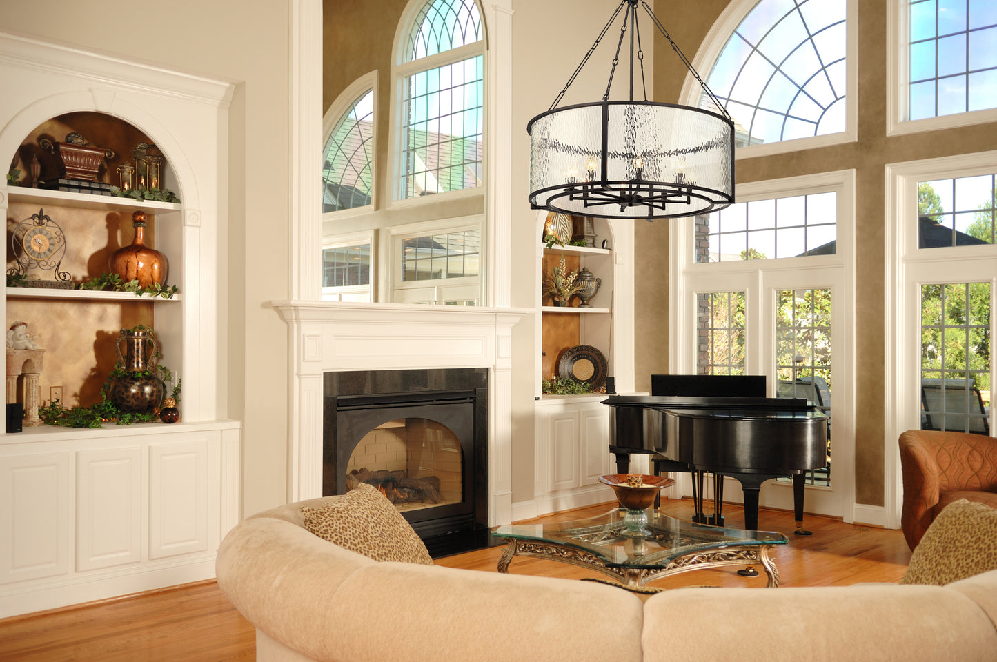 346P32-MB - Barrington 8 Light 32" Chandelier - Matte Black
