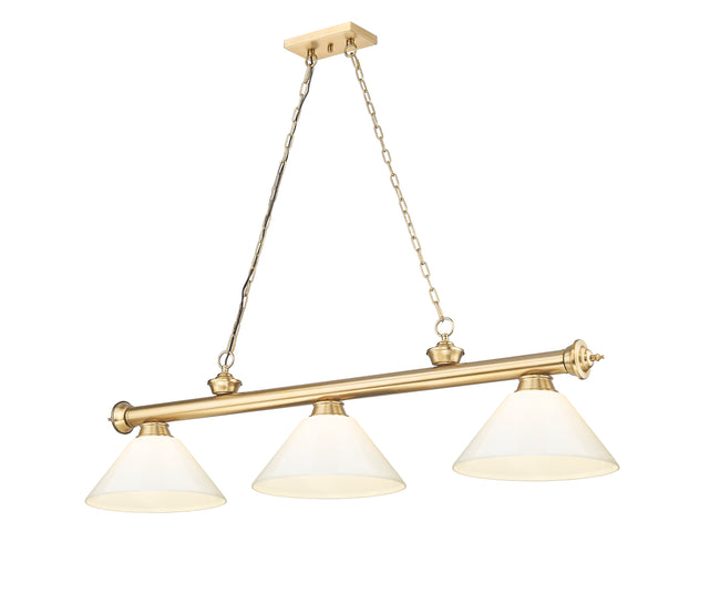 2306-3HBR-PWH - Cordon 3 Light 57" Billiard - Heritage Brass