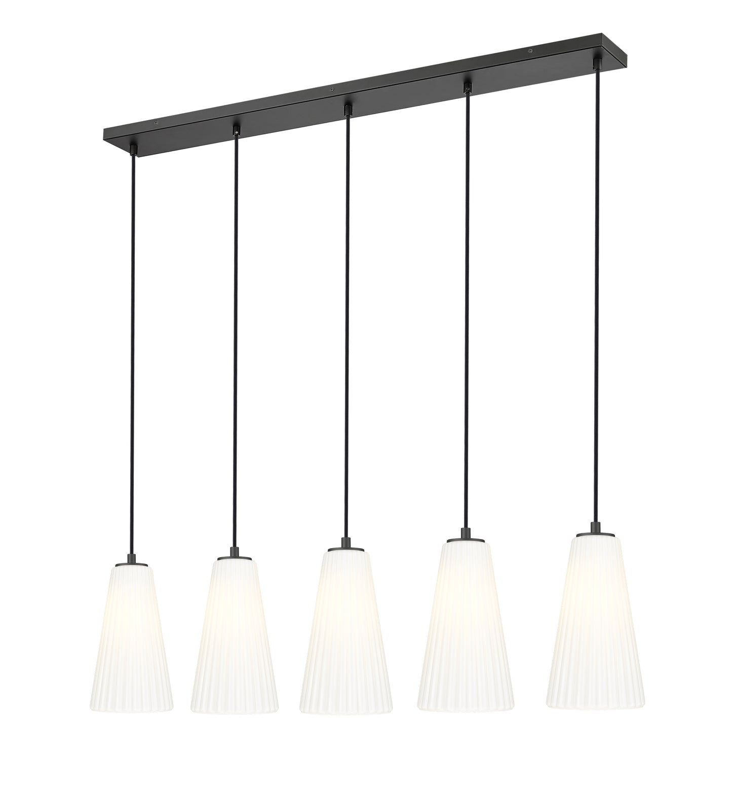 3043P6-5L-MB - Farrell 5 Light Linear 42" Chandelier - Matte Black