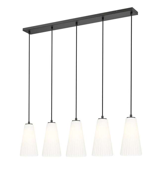 3043P6-5L-MB - Farrell 5 Light Linear 42" Chandelier - Matte Black