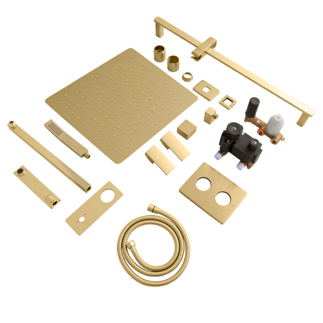 BLS-SHS16-CB - Bliss Rainfall Shower System with 16" Oversized Shower Head in Champagne Bronze