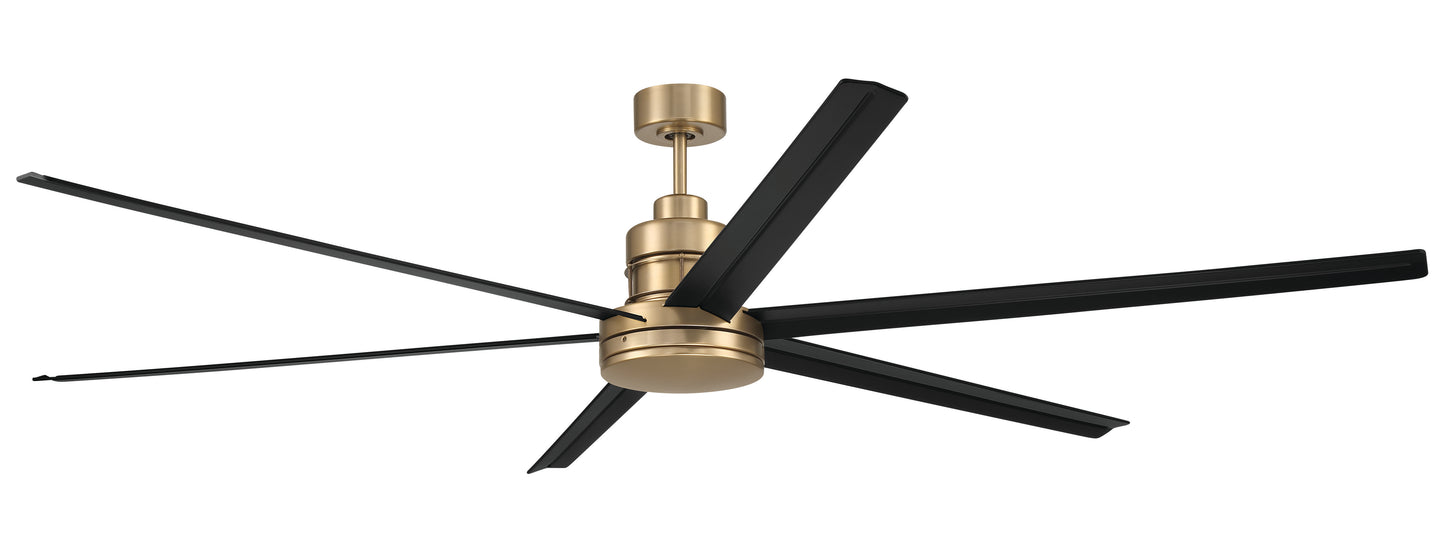MND80SBFB6-NWF - Mondo 80" Ceiling Fan no Wifi 80" 6 Blade Ceiling Fan with Light Kit - Satin Brass
