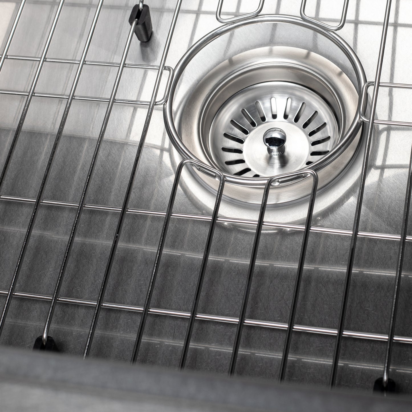 SLSAP-33S - 33" Moritz Farmhouse Apron Mount Single Bowl Satin Stainless Steel Kitchen Sink with Bottom Grid and Accessories