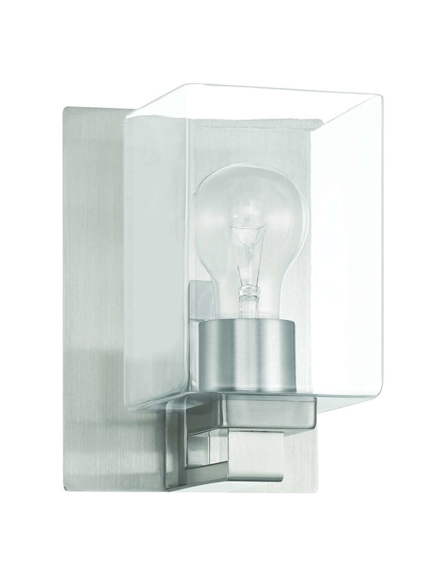 18506BNK1 - McClane 1 Light 8" High Wall Sconce - Brushed Nickel
