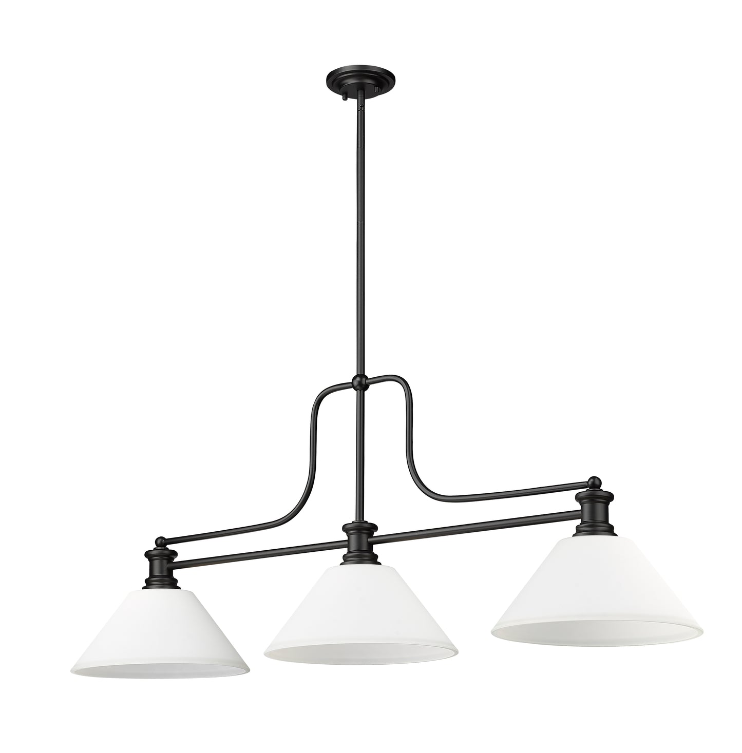 725-3MB-AMO14 - Melange 3 Light 52" Billiard - Matte Black