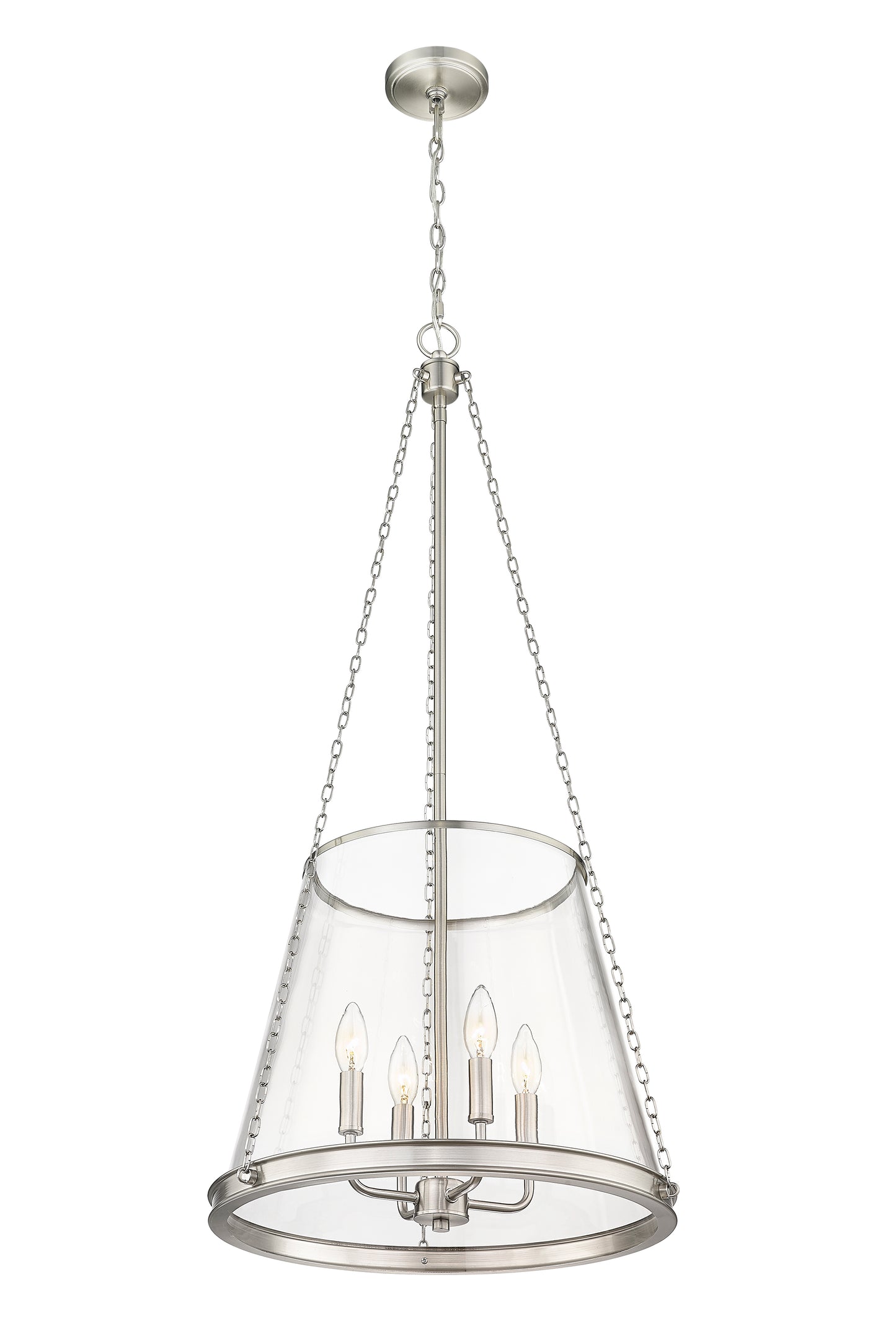 341P18-BN - Prescott 4 Light 18" Pendant - Brushed Nickel