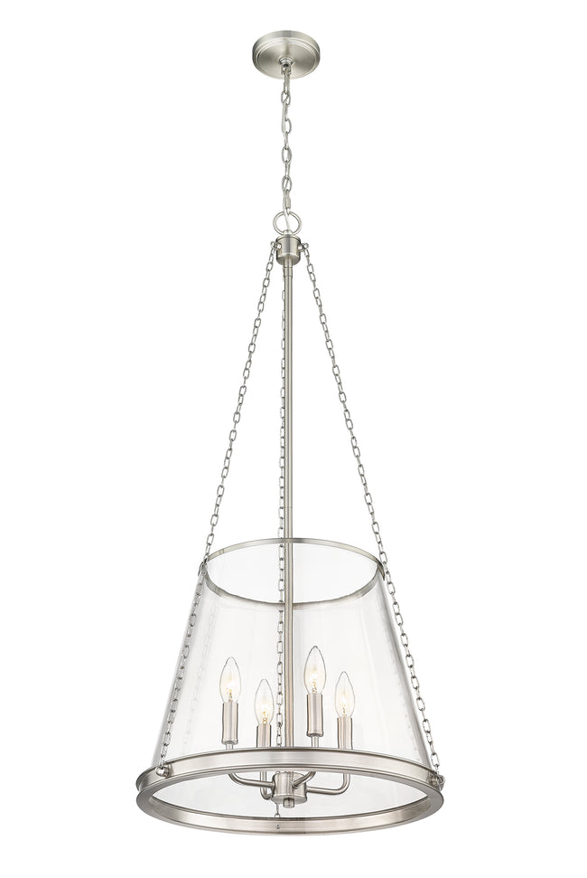 341P18-BN - Prescott 4 Light 18" Pendant - Brushed Nickel