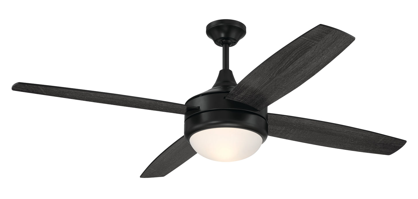PHZ52FB4 - Phaze II 4- Blade 52" 4 Blade Ceiling Fan with Light Kit - Flat Black