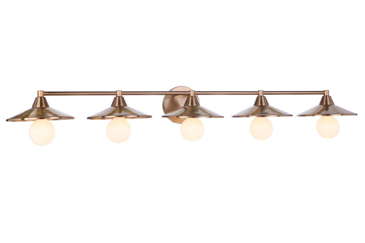 12546SB5 - Isaac 5 Light 46" Wide Vanity Light - Satin Brass