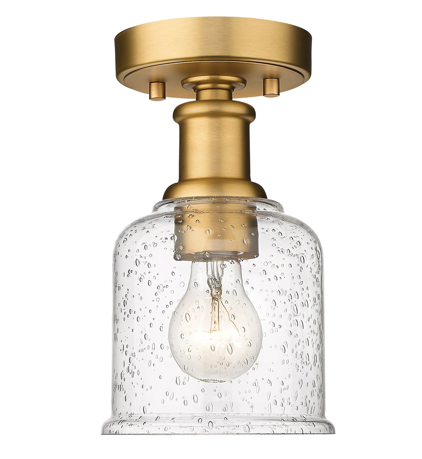 734F1-HBR - Bryant 1 Light Flush 6" Mount - Heritage Brass