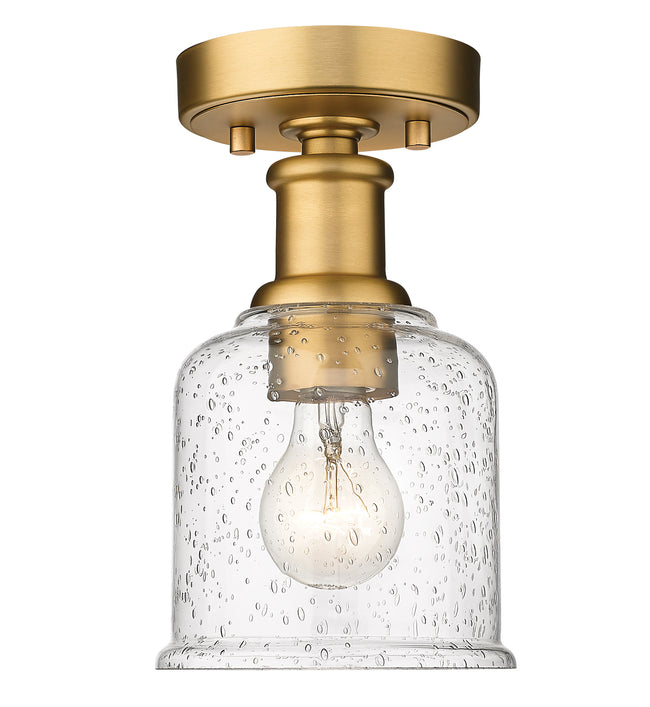 734F1-HBR - Bryant 1 Light Flush 6" Mount - Heritage Brass