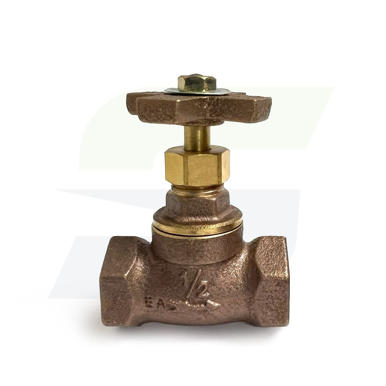 201X03 - 1/2" Brass Stop Valve with Cross Handle, IPS Connection