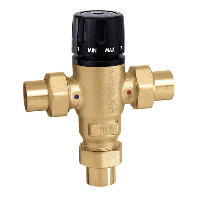 521509A - 3/4" MixCal Adjustable Thermostatic and Pressure Balanced Mixing Valve (sweat)