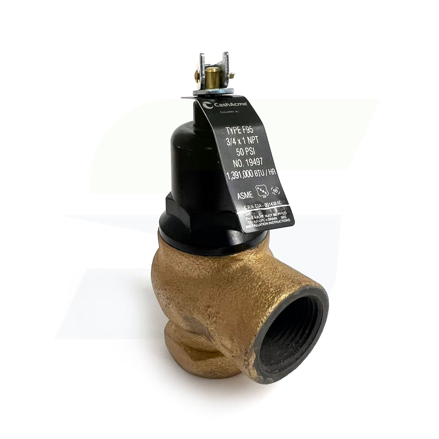 19497-0050 - 3/4" x 1" F-95 Pressure-Only Relief Valve - 50 PSI