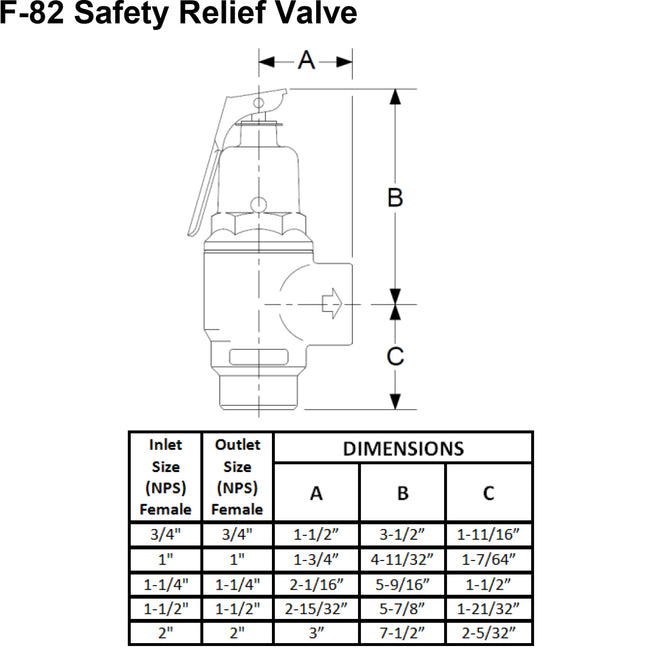 13570-0030 - 3/4" F-82 Bronze Pressure Relief Valve, 30 PSI