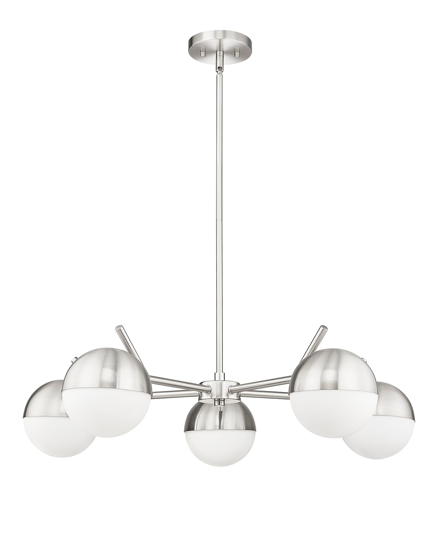 7517-5BN - Realm Sphere 5 Light 32" Chandelier - Brushed Nickel