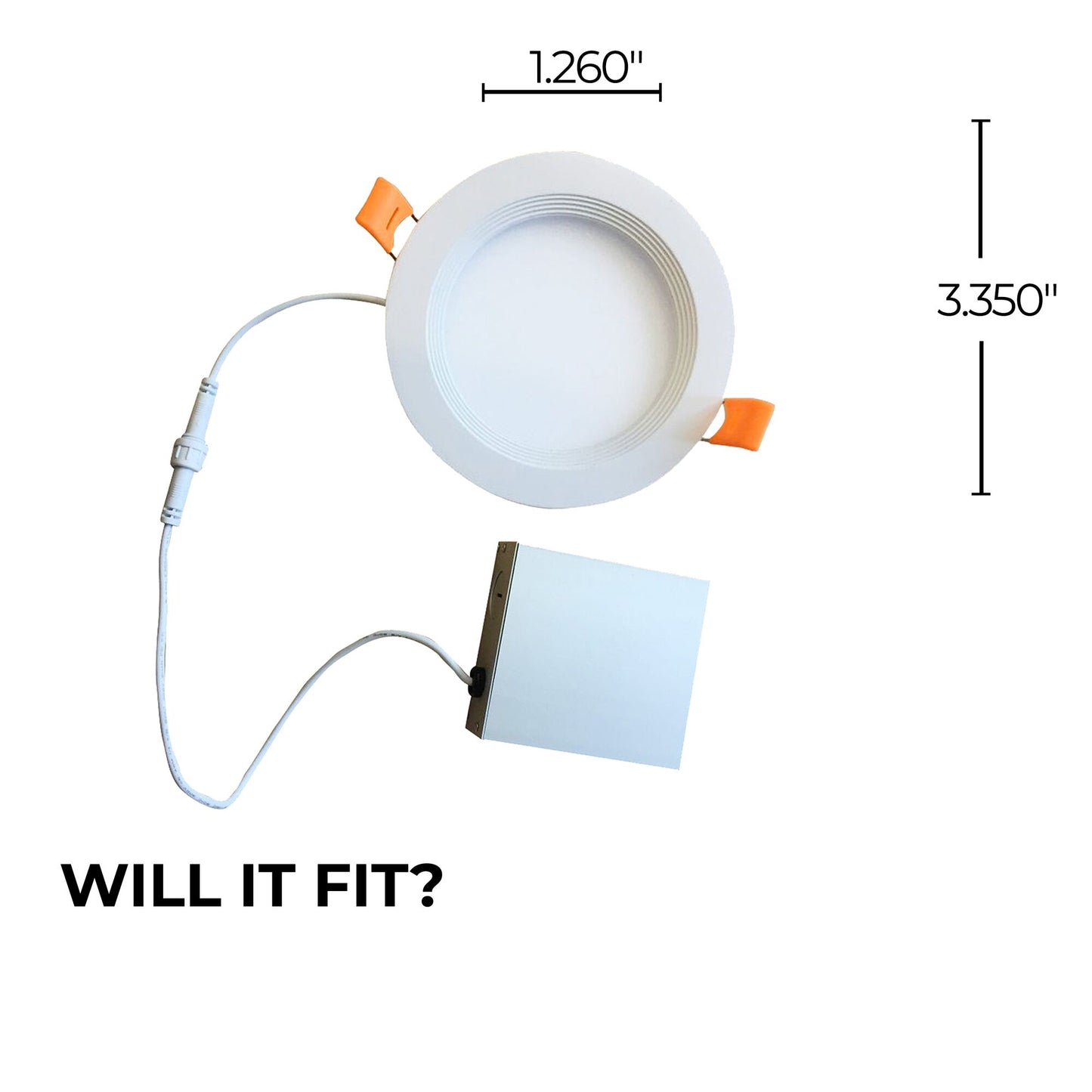 773232 - 7 Watt LED 3" RECESSED DOWNLIGHT W/ METAL JBOX & BAFFLE WHITE ROUND DIMMABLE 90CRI 4000K 120V-2PK - 2 Pack