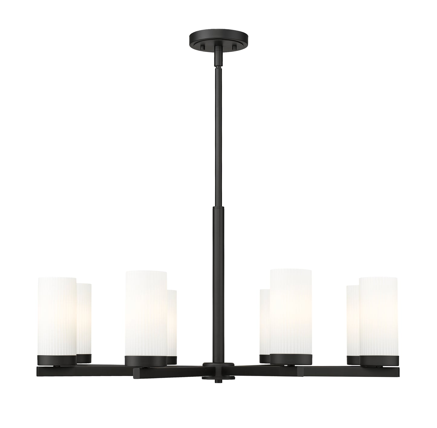 3044-8MB - Danica 8 Light 32" Chandelier - Matte Black