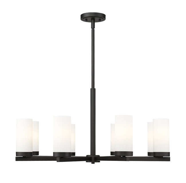 3044-8MB - Danica 8 Light 32" Chandelier - Matte Black
