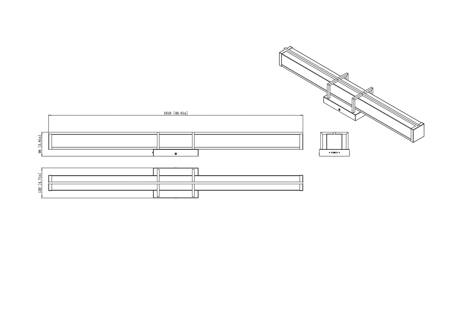 1011-40W-BN-LED - Harrison 1 Light 40" Vanity - Brushed Nickel