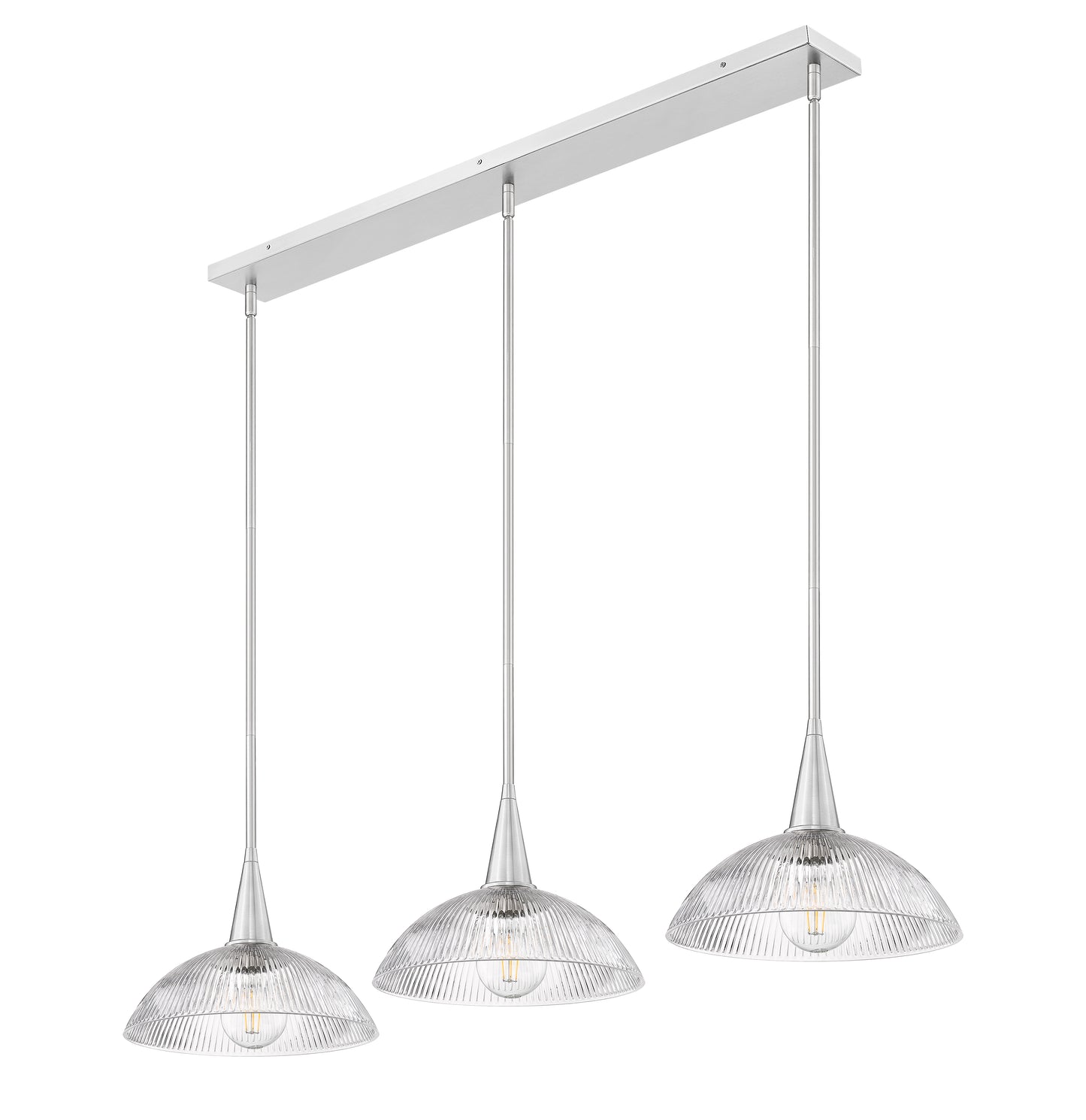 3051P12-3L-BN - Lunelle 3 Light Linear 52" Chandelier - Brushed Nickel