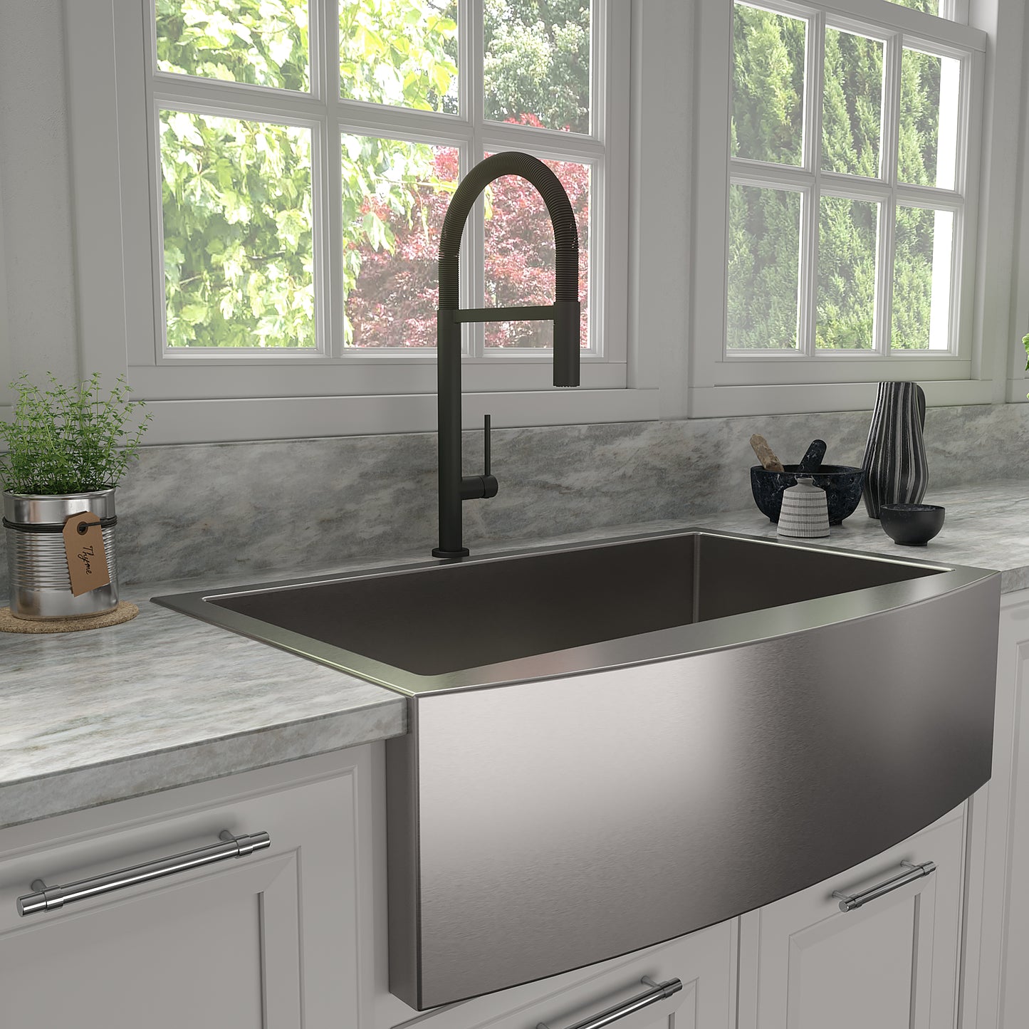 INC-KF-MB - Incline Kitchen Faucet in Matte Black