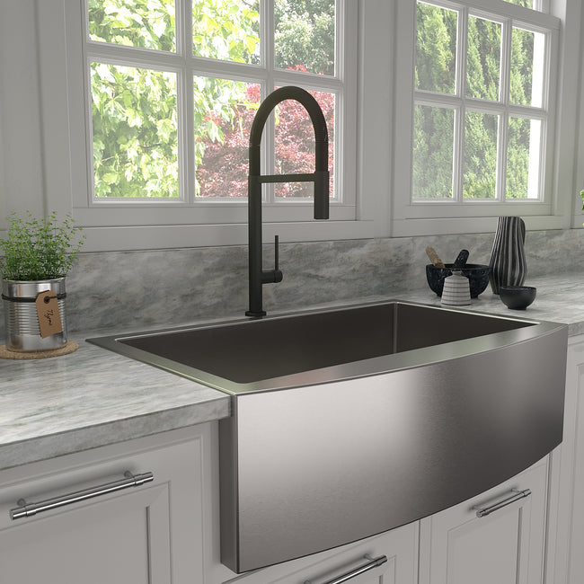 INC-KF-MB - Incline Kitchen Faucet in Matte Black