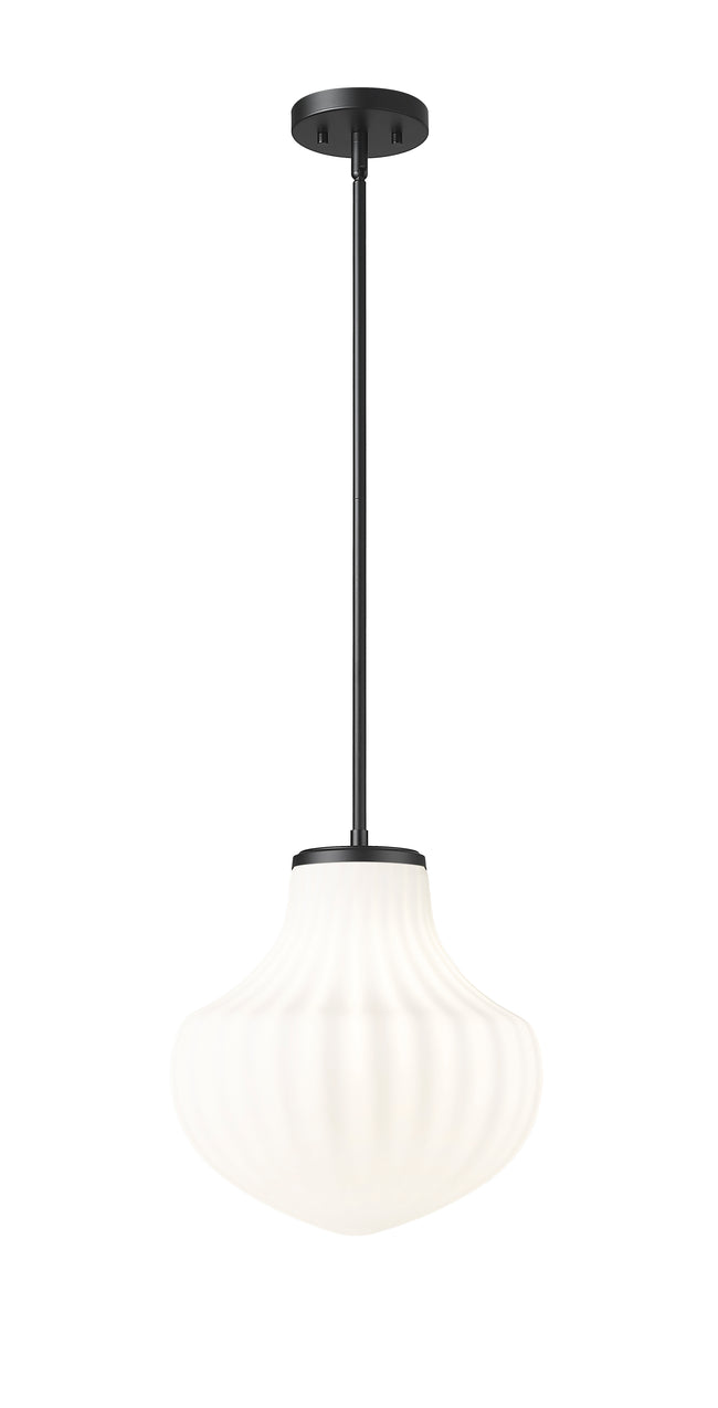 7512P13-MB - Newbury 1 Light 13" Pendant - Matte Black